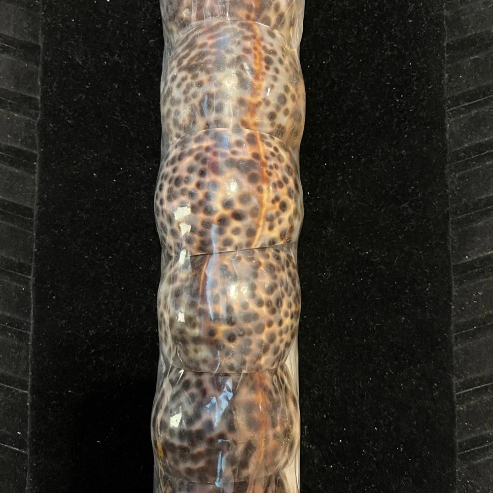 Vintage Tiger Cowrie Sea Shell NAPKIN RING Holders SET of 6 Natural Brown Black